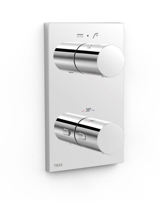Термостатический смеситель на 2 потребителя Tres Therm-Box, хром (06225001) Для ванны, Для душа Хром