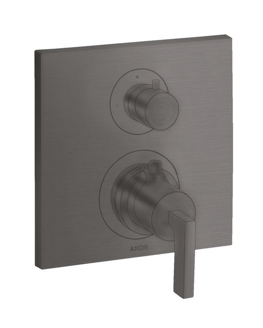 Термостатический смеситель на 2 потребителя Axor Citterio, Brushed Black Chrome (39720340) Для ванны, Для душа Черный