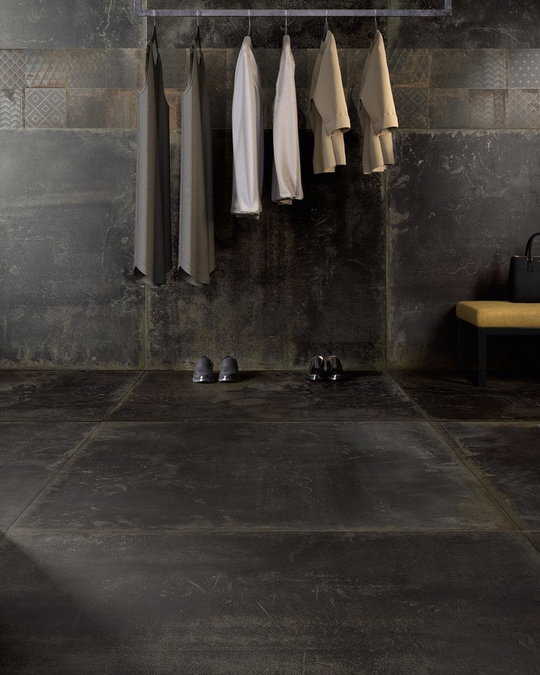 Плитка Sant'agostino Oxidart Black 60 * 120 (CSAOXBLA12) Sant'Agostino Для кухні, Для громадських приміщень, Для житлових приміщень, Для вулиці, Для ванної