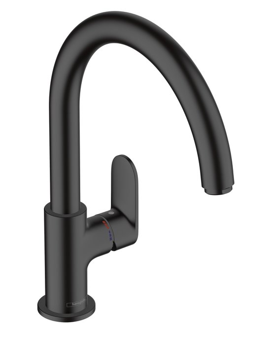 Смеситель для кухонной мойки Hansgrohe Vernis Blend M35, черный матовый (71870670) Для кухни, Для раковины, Для кухонных моек Черный матовый