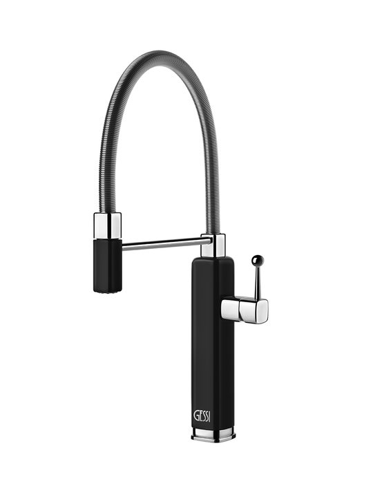 Смеситель для кухни Gessi Kitchen HAPPY, черный глянцевый\ хром (60061-102) Для кухни Хром, Черный, Черный глянцевый 