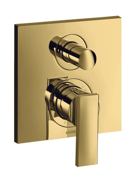 Смеситель скрытого монтажа Axor Citterio, Polished Gold Optic (39455990) Для ванны, Для душа Золото