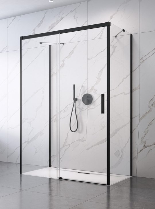 Душевая кабина Radaway Idea Black KDJ+S 120Lx75R (10116120-54-01L+10117075-01-01+387049-54-01R) Прямоугольные Прозрачное