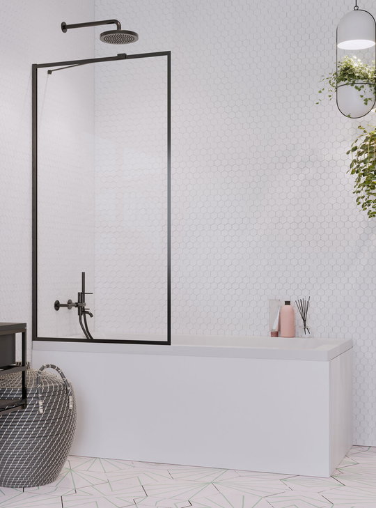 Стационарная шторка для ванны Radaway Idea Black PNJ Frame 60 (10001060-54-56) Radaway Idea Стаціонарні