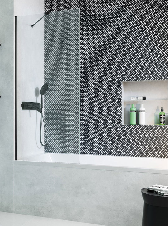 Стационарная шторка для ванны Radaway Modo NEW Black PNJ II 90 (10006090-54-01) Modo New Стационарные 