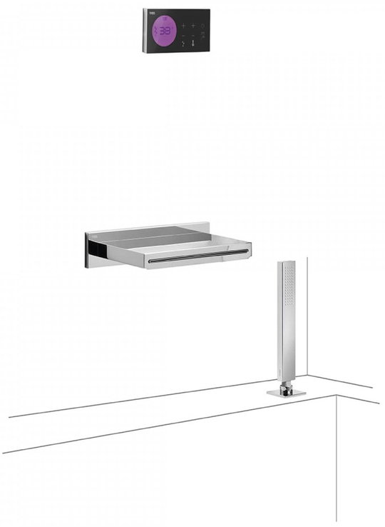 Электронный душевой комплект для ванны скрытого монтажа Tres SHOWER TECHNOLOGY (09288570) Душевые комплекты (системы) Хром