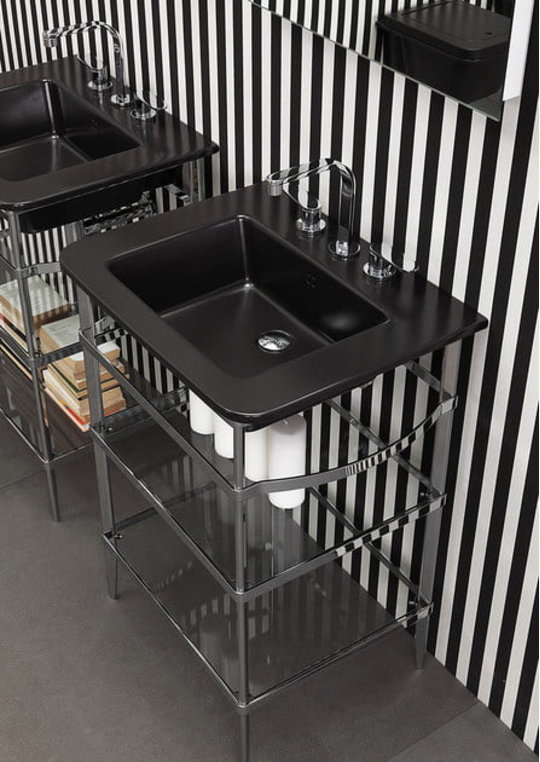 Керамическая раковина 52 см Flaminia Volo 52, black (VL52L) Подвесные Прямоугольные