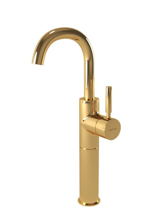 Смеситель для раковины, с донным клапаном Bugnatese Kobuk, золото (2221SC-DO) Для раковины Золото