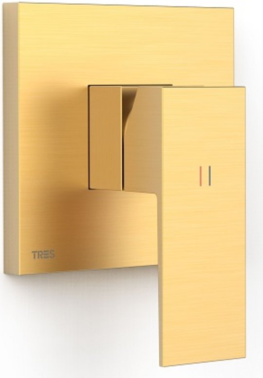 Смеситель Tres Slim Exclusive SLIM-TRES, золото матовый (10627701OM) Для ванны, Для душа Золото матовый