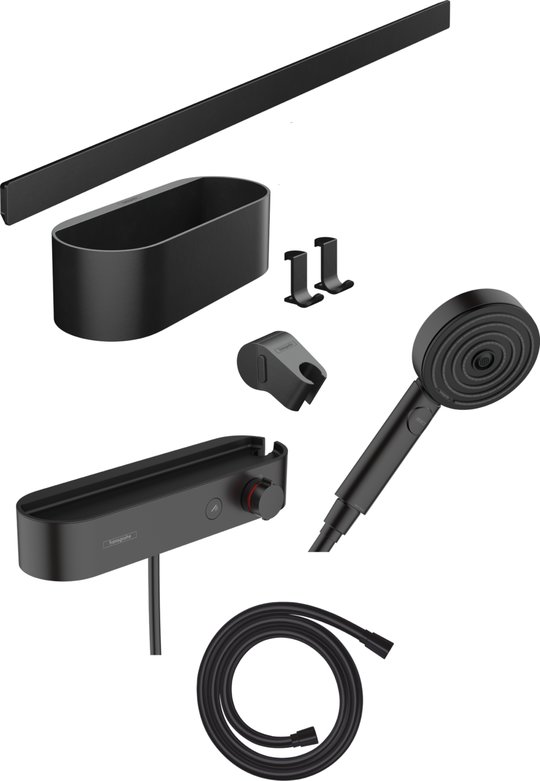 Душевой комплект Hansgrohe WallStoris, черный матовый (24250670) Душевые комплекты (системы) Черный матовый