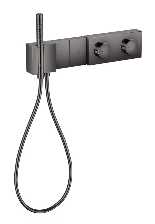 Термостатический смеситель для душа на 2 потребителя Axor Edge, Polished Black Chrome (46700330) Для душа Черный глянцевый 