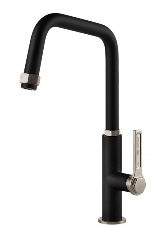 Смеситель для кухни Gessi Kitchen Officine, нержавеющая сталь/матовый черный (60051-599) Для кухни Нерж. сталь, Черный, Черный матовый