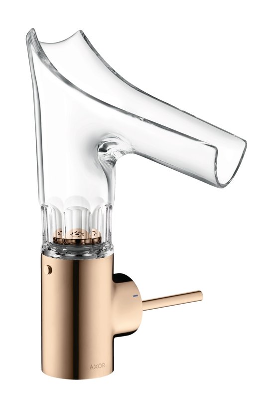 Смеситель для раковины Axor Starck V bevel cut, Polished Red Gold (12123300) Для раковины Красное золото