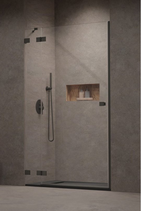 Душевая дверь Radaway Essenza Pro Brushed GunMetal DWJ 90 L (10099090-92-01L) двери Распашные наружу тон стекла Прозрачное 