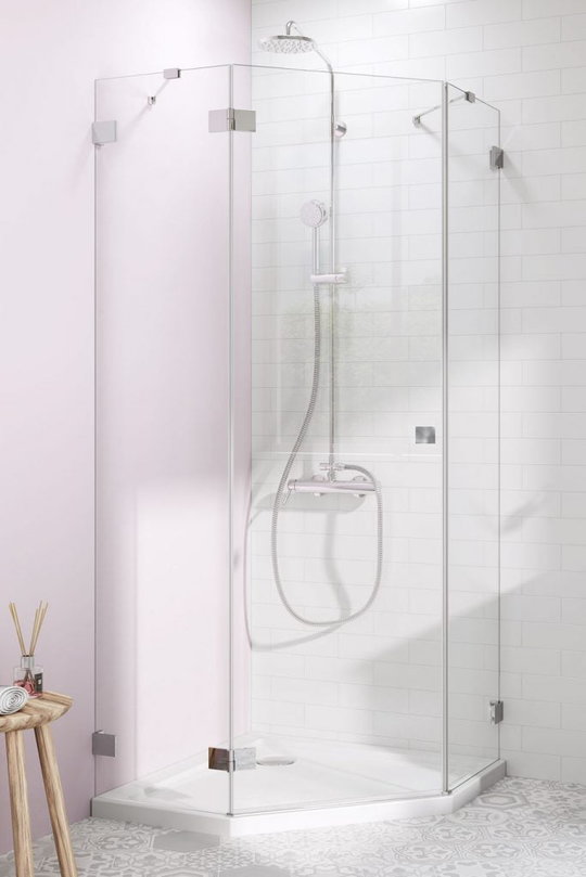 Душевая кабина Radaway Essenza Pro PTJ 80Lx90 (10100000-01-01L+10100400-01-01) Пятиугольные Прозрачное