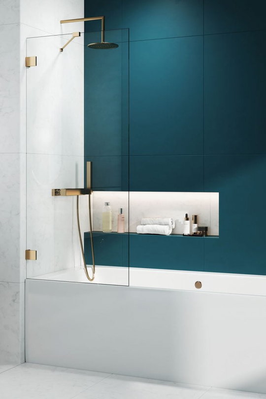 Стационарная шторка для ванны Radaway Essenza Pro Gold PNJ II 70 (10101070-09-01) Radaway Essenza Pro Стаціонарні