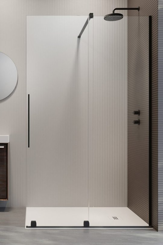 Душевая перегородка Radaway Furo Black Walk-in 130R (10106688-54-01R+10110644-01-01) walk-in Прозрачное