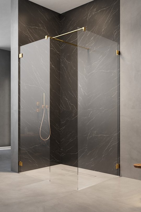 Душевая перегородка Radaway Essenza Pro Gold Walk-in III 100x105 см (10103100-09-01+10103105-09-01+389000-09) walk-in Прозрачное