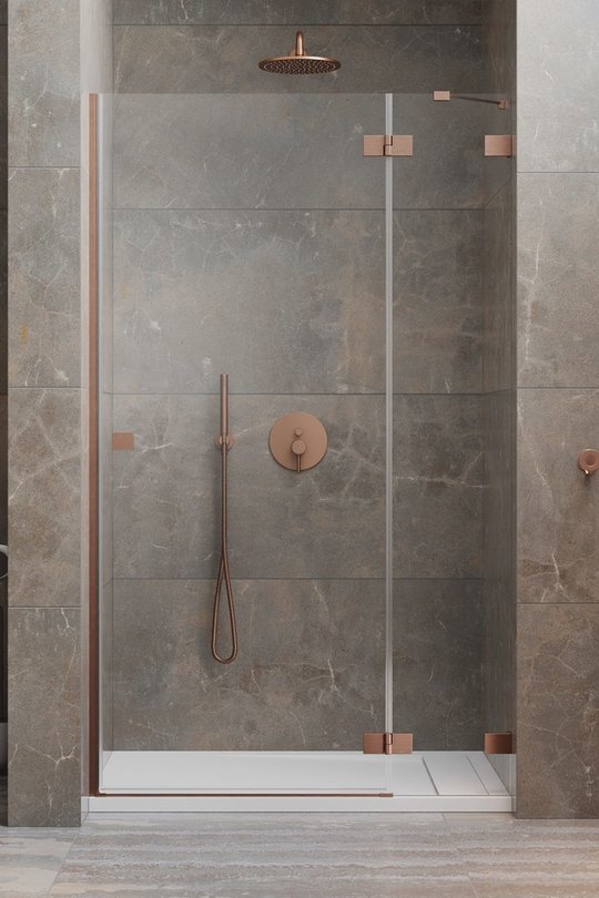 Душевая дверь Radaway Essenza Pro Brushed Copper DWJ 90 R (10099090-93-01R) двери Распашные наружу тон стекла Прозрачное 
