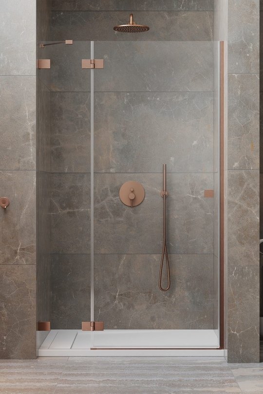Душевая дверь Radaway Essenza Pro Brushed Copper DWJ 120 L (10099120-93-01L) двери Распашные наружу тон стекла Прозрачное 