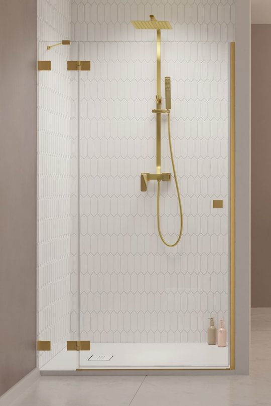 Душевая дверь Radaway Essenza Pro Brushed Gold DWJ 90 L (10099090-99-01L) двери Распашные наружу тон стекла Прозрачное 