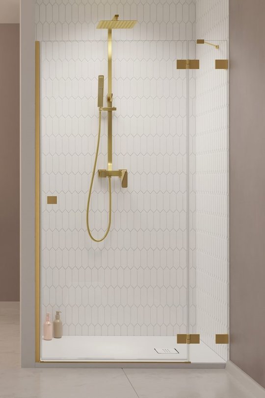 Душевая дверь Radaway Essenza Pro Brushed Gold DWJ 110 R (10099110-99-01R) двери Распашные наружу тон стекла Прозрачное 