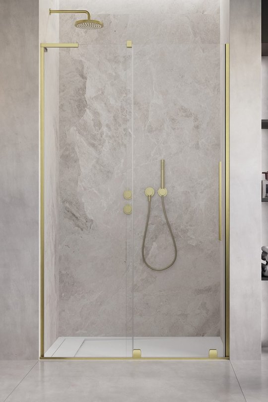 Душевая дверь Radaway Furo SL Brushed Gold DWJ 120 L (10307622-99-01L+10110580-01-01) двери Раздвижные тон стекла Прозрачное 