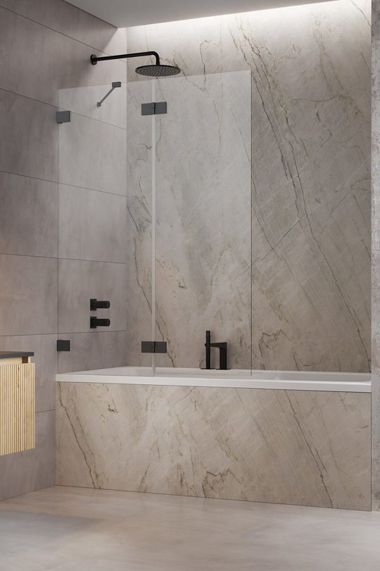 Распашная шторка для ванны Radaway Essenza Pro Brushed GunMetal PND II 140L (10102140-92-01L) Radaway Essenza Pro Розпашні