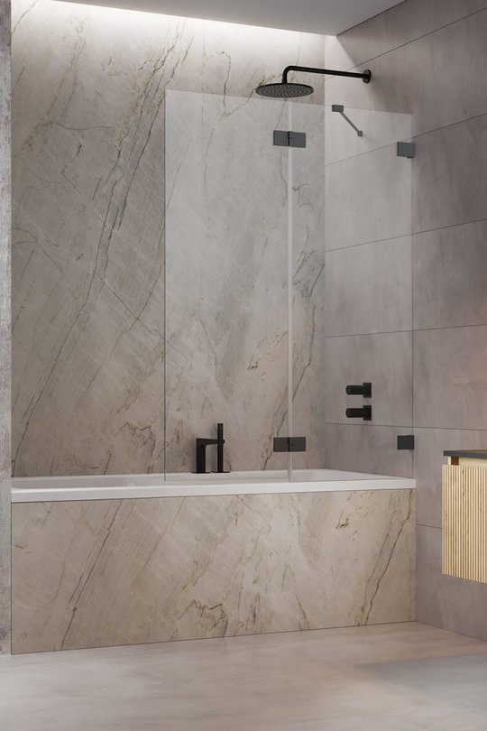 Распашная шторка для ванны Radaway Essenza Pro Brushed GunMetal PND II 100R (10102100-92-01R) Radaway Essenza Pro Розпашні