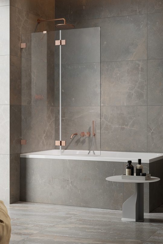 Распашная шторка для ванны Radaway Essenza Pro Brushed Copper PND II 110L (10102110-93-01L) Essenza Pro Распашные 