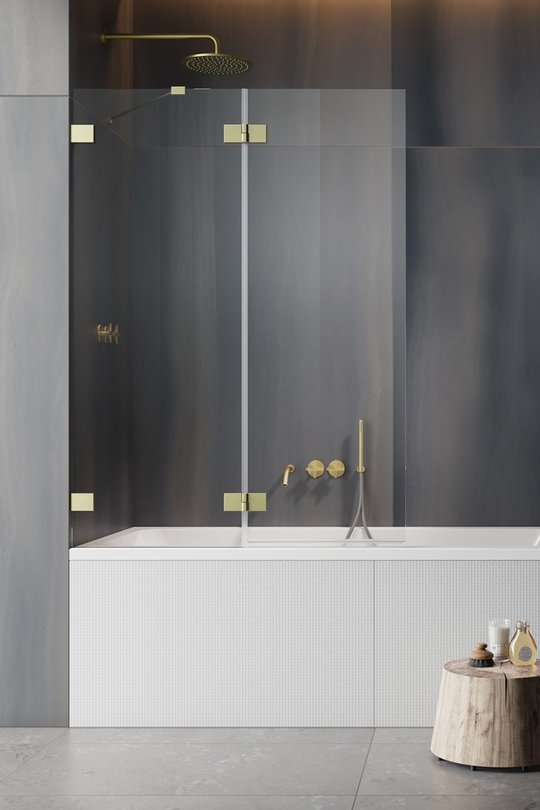 Распашная шторка для ванны Radaway Essenza Pro Brushed Gold PND II 100L (10102100-99-01L) Radaway Essenza Pro Розпашні