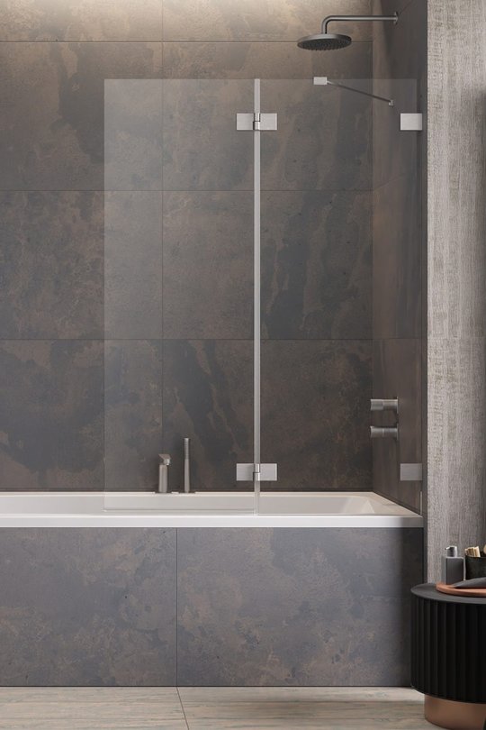 Распашная шторка для ванны Radaway Essenza Pro Brushed Nickel PND II 130R (10102130-91-01R) Essenza Pro Распашные 