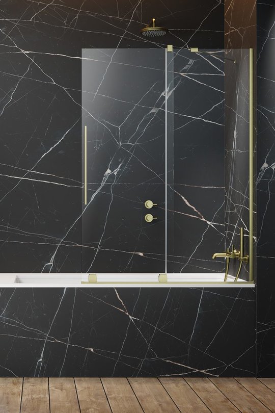 Раздвижная шторка для ванны Radaway Furo Brushed Gold PND II 110R (10109588-99-01R+10112544-01-01) Furo Раздвижные 
