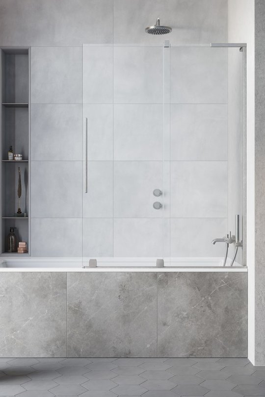 Раздвижная шторка для ванны Radaway Furo SL Brushed Nickel PND II 100R (10309538-91-01R+10112494-01-01) Radaway Furo SL Розсувні