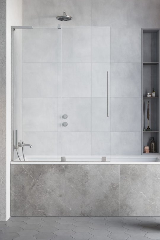 Раздвижная шторка для ванны Radaway Furo SL Brushed Nickel PND II 100L (10309538-91-01L+10112494-01-01) Furo SL Раздвижные 