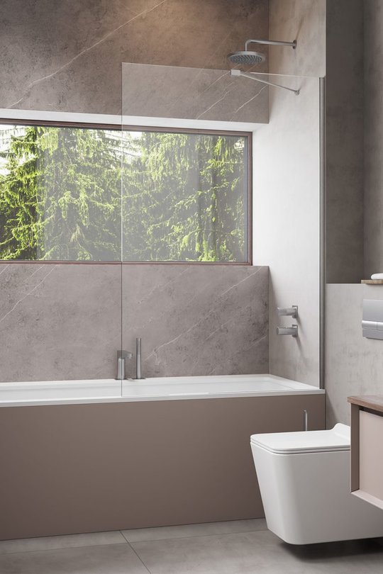 Стационарная шторка для ванны Radaway Modo NEW Brushed Nickel PNJ II 90 (10006090-91-01) Radaway Modo New Стаціонарні