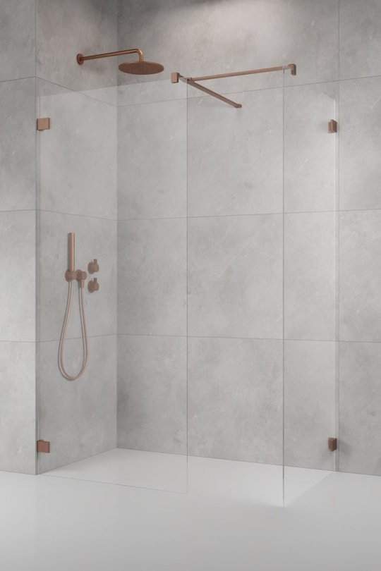 Душевая перегородка Radaway Essenza Pro Brushed Copper Walk-in III 95x85 см (10103095-93-01+10103085-93-01+389000-93) walk-in Прозрачное