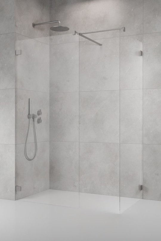 Душевая перегородка Radaway Essenza Pro Brushed Nickel Walk-in III 110x75 см (10103110-91-01+10103075-91-01+389000-91) walk-in Прозоре