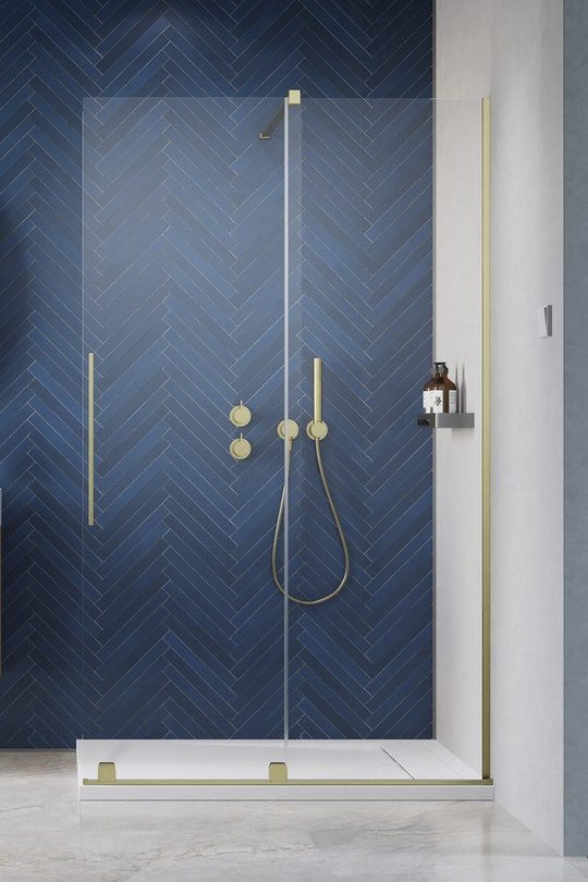 Душевая перегородка Radaway Furo Brushed Gold Walk-in 140R (10106738-99-01R+10110694-01-01) walk-in Прозрачное
