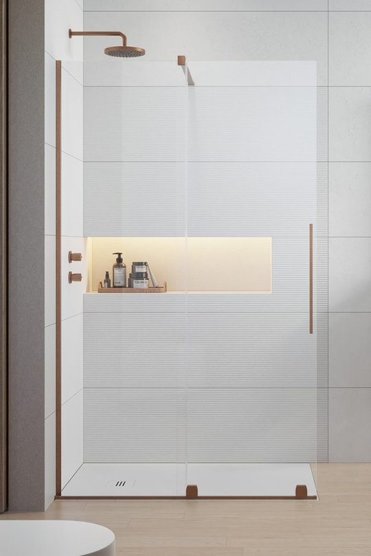 Душевая перегородка Radaway Furo Brushed Copper Walk-in 160L (10106838-93-01L+10110794-01-01) walk-in Прозрачное