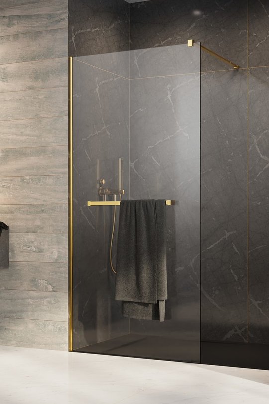 Душевая перегородка Radaway Modo New Gold II с полотенце держателем 130 см (389134-09-01W) walk-in Прозоре