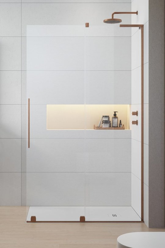 Душевая перегородка Radaway Furo SL Brushed Copper Walk-in 80R (10306438-93-01R+10110394-01-01) walk-in Прозрачное
