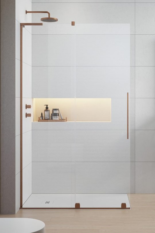 Душевая перегородка Radaway Furo SL Brushed Copper Walk-in 120L (10306638-93-01L+10110594-01-01) walk-in Прозрачное