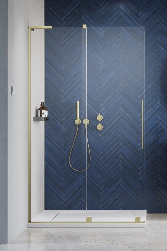 Душевая перегородка Radaway Furo SL Brushed Gold Walk-in 90L (10306488-99-01L+10110444-01-01) walk-in Прозоре
