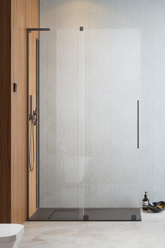 Душевая перегородка Radaway Furo SL Brushed GunMetal Walk-in 90L (10306488-92-01L+10110444-01-01) walk-in Прозоре