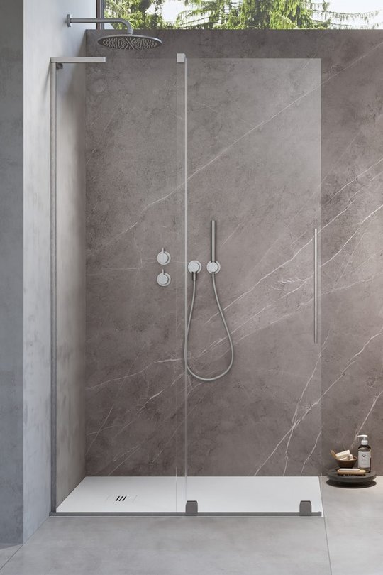 Душевая перегородка Radaway Furo SL Brushed Nickel Walk-in 80L (10306438-91-01L+10110394-01-01) walk-in Прозрачное