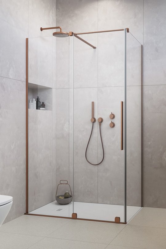 Душевая кабина Radaway Furo Brushed Copper KDJ 90Lx80 (10104472-93-01L+10110430-01-01+10113080-01-01) Прямоугольные Прозрачное