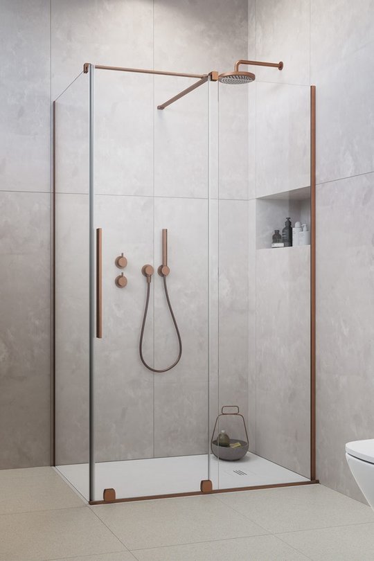 Душевая кабина Radaway Furo Brushed Copper KDJ 130Rx70 (10104672-93-01R+10110630-01-01+10113070-01-01) Прямоугольные Прозрачное