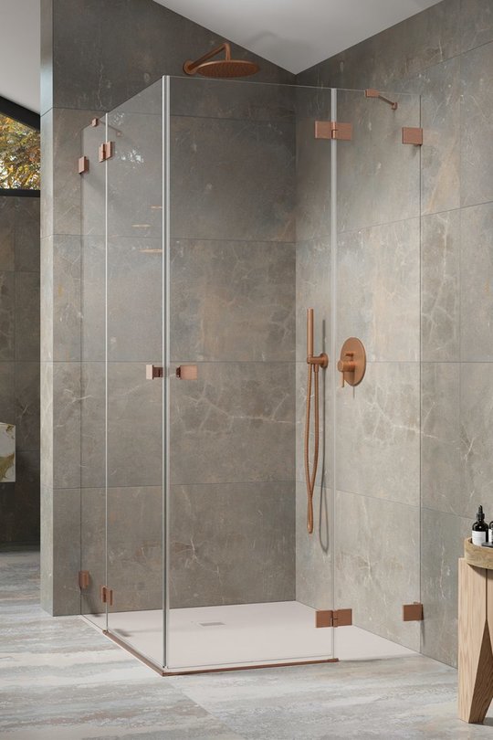 Душевая кабина Radaway Essenza Pro Brushed Copper KDD 90Lx100R (10096090-93-01L+10096100-93-01R) Прямокутні Прозоре