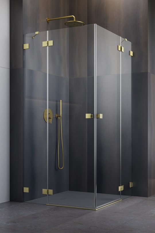 Душевая кабина Radaway Essenza Pro Brushed Gold KDD 80Lx90R (10096080-99-01L+10096090-99-01R) Прямоугольные Прозрачное